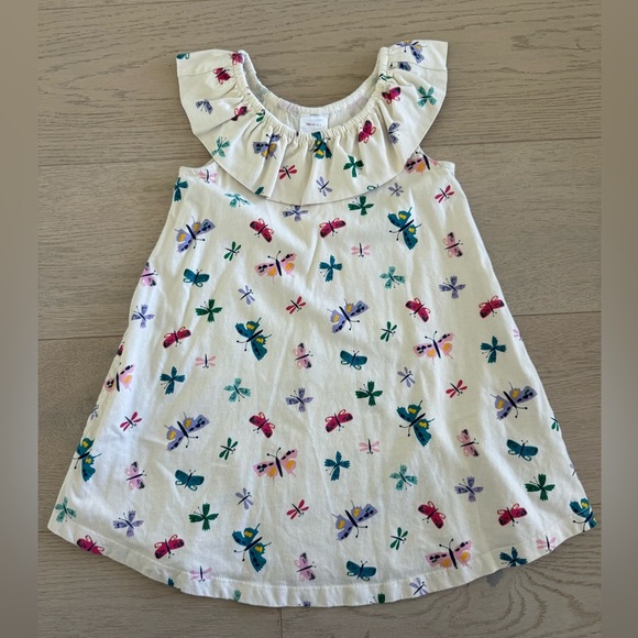 Girls Hanna Andersson Ruffle Neck Swing Dress size 4 - Picture 1 of 5